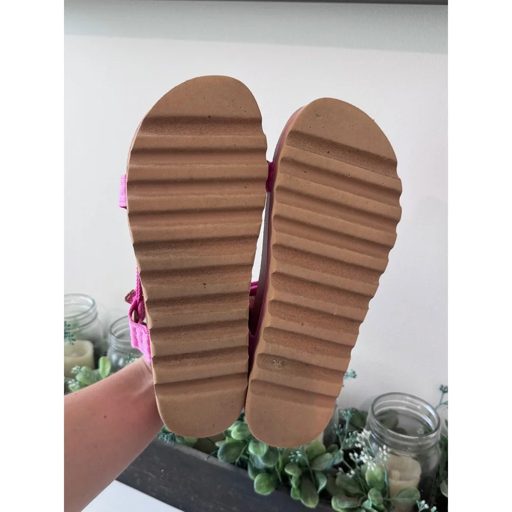 Reef Cushion Rem Hi Womens Pink Platform Strappy Cork Footbed Sandals Size 8